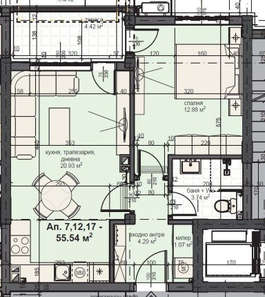 За продажба в Пловдив двустаен Кършияка ID 1255